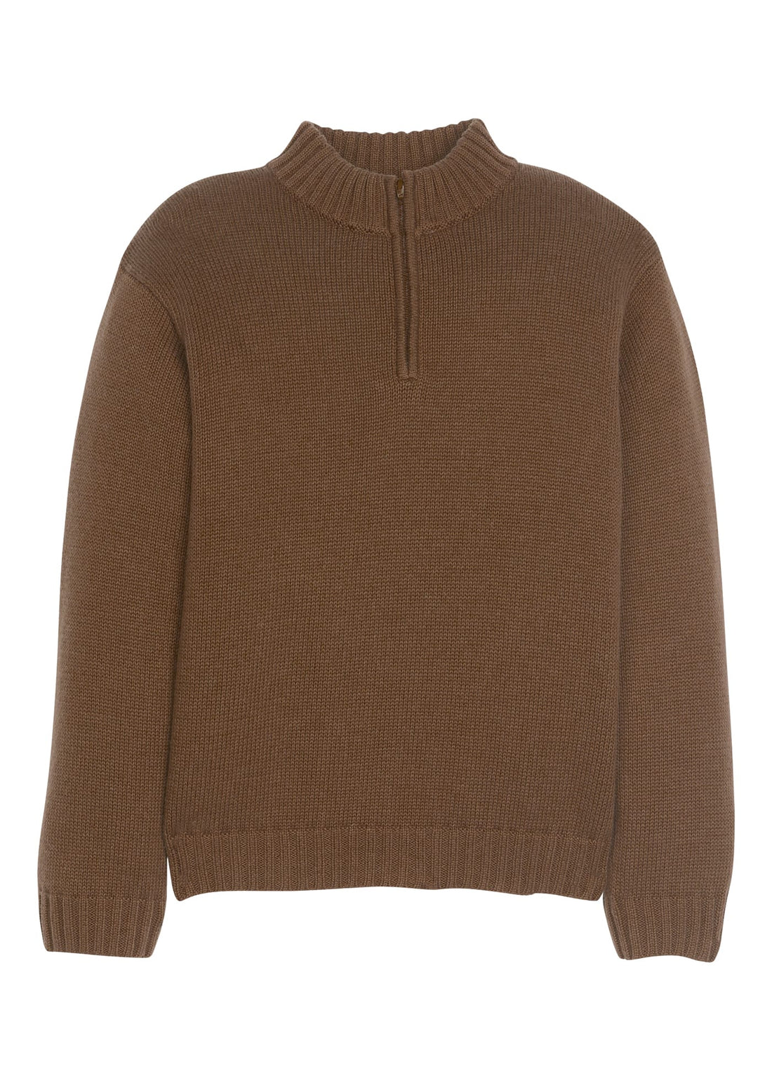 Little English classic childrens clothing tween boy quarter zip sweater in brown color