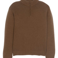 Little English classic childrens clothing tween boy quarter zip sweater in brown color