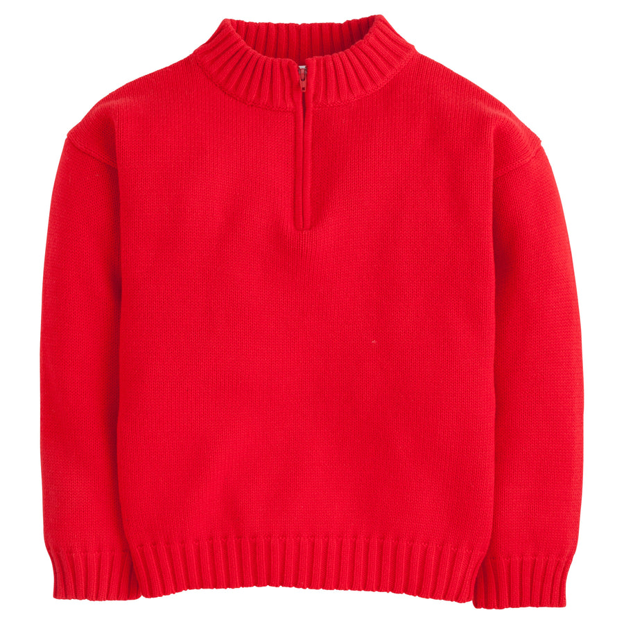 Quarter Zip Sweater Red