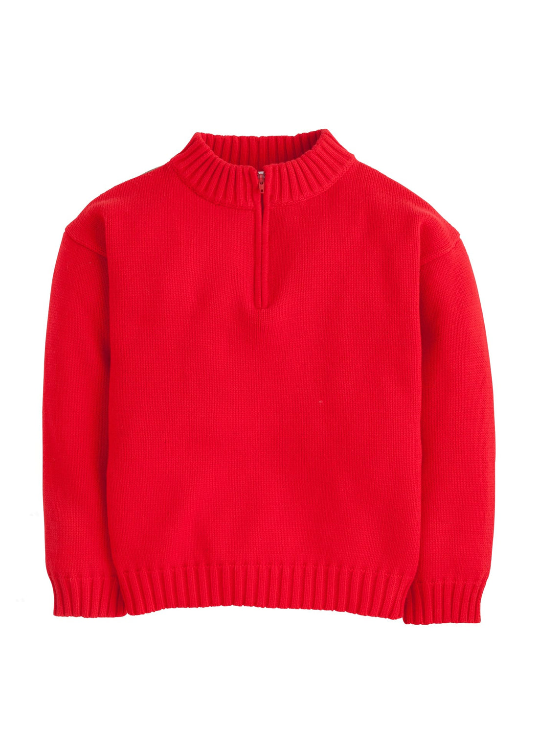 little english classic childrens clothing, boys red quarter zip sweater