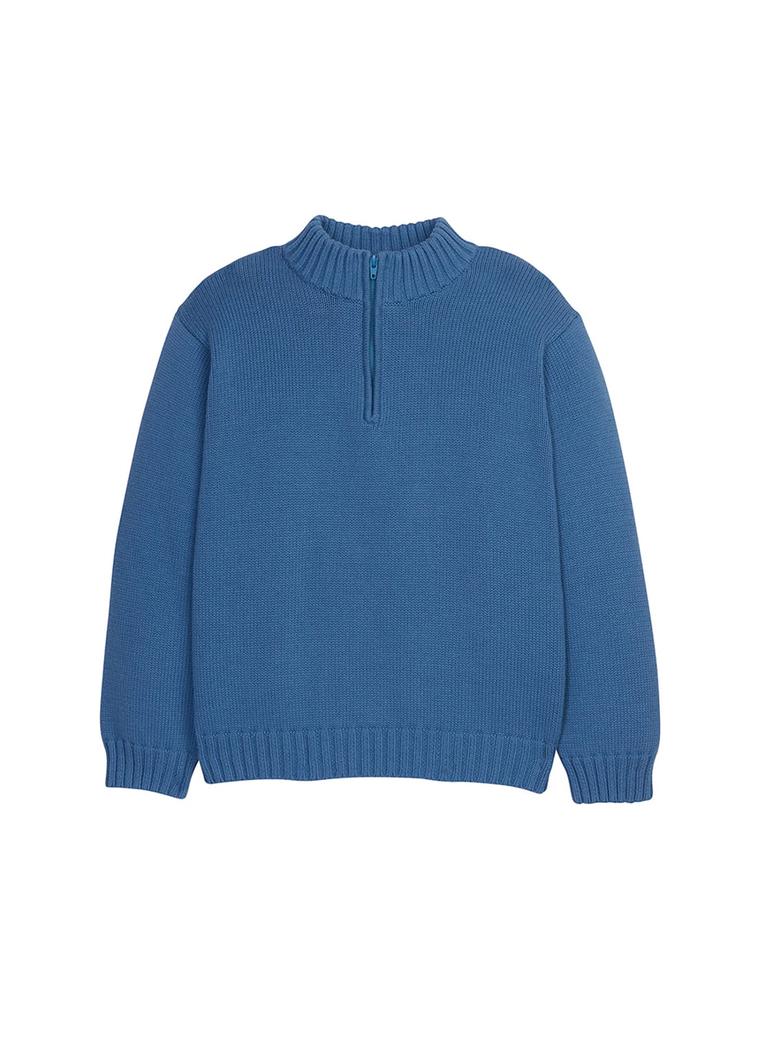 little english classic childrens clothing boys quarter zip sweater in stormy blue