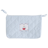 Little English classic children's luggage, light blue sailboat cosmetic bag