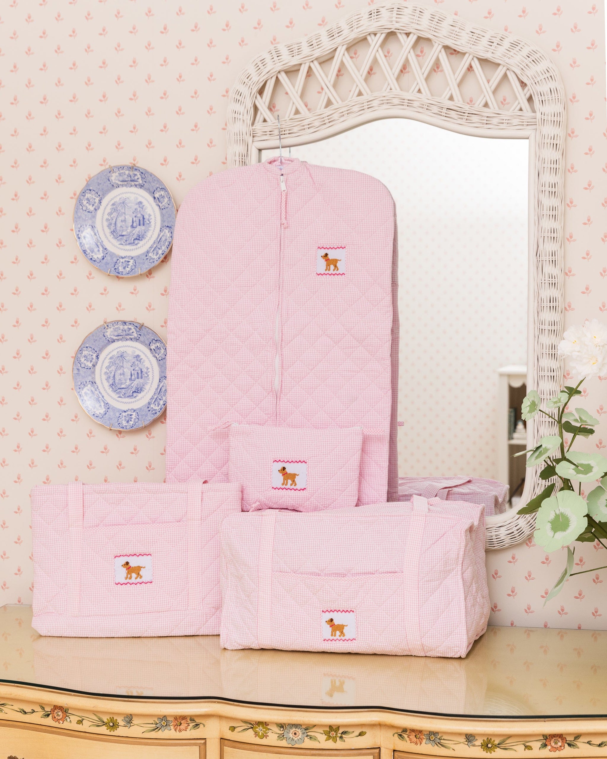 Baby Girl Luggage Set Kids Pink Travel Bags Little English