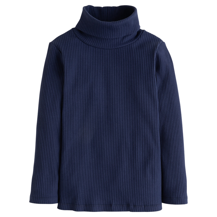 Little English traditional children's clothing.  Navy ribbed turtleneck for girls for Fall