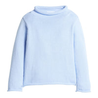 little english classic children's clothing light blue roll neck sweater for girls and boys 