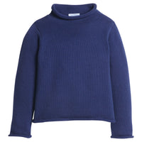 little english classic children's clothing navy roll neck sweater for girls and boys 