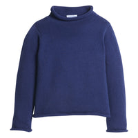 little english classic children's clothing navy roll neck sweater for girls and boys 