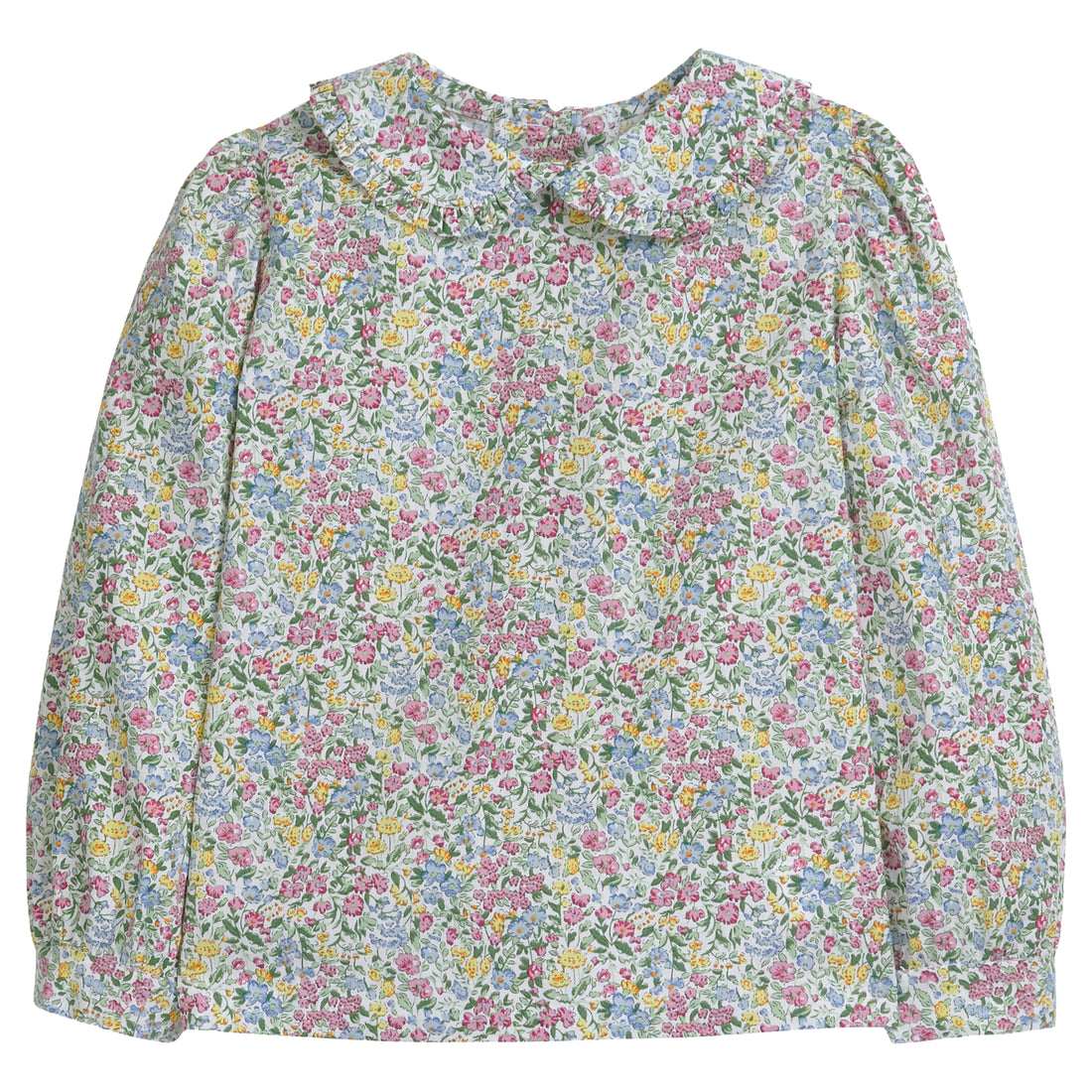 little english classic childrens clothing girls floral blouse with peter pan ruffled collar