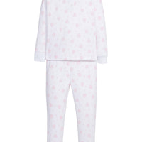 Little English traditional children's clothing.  Pima cotton pink heart printed jammies for girls