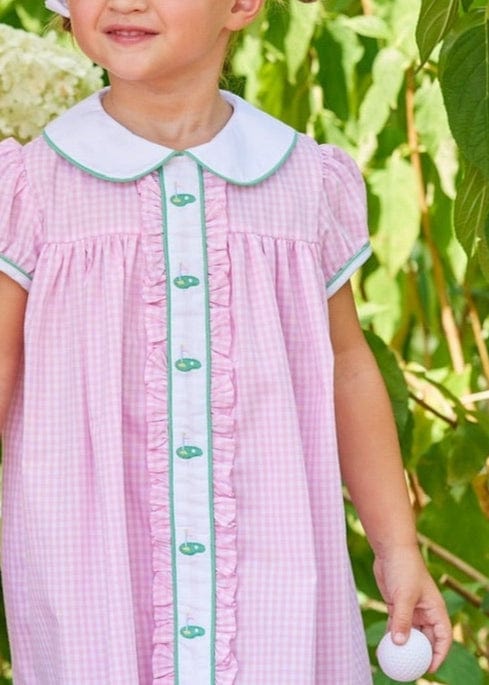 Little English | Girls Pink Gingham Ruffled Sally Dress 6 Little English | Girls Pink Gingham Ruffled Sally Dress 6