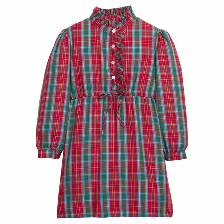Ruffled Shirt Dress - Middleburg Plaid Little English Ruffled Shirt Dress - Middleburg Plaid Little English
