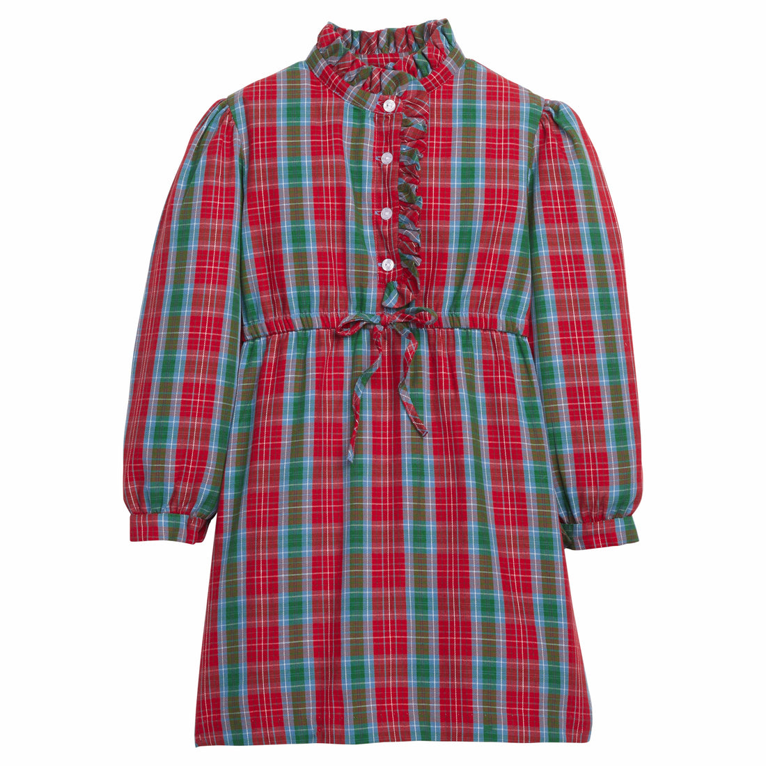 Girls Ruffled Shirt Dress in Highlands Tartan Little English Girls Ruffled Shirt Dress in Highlands Tartan Little English