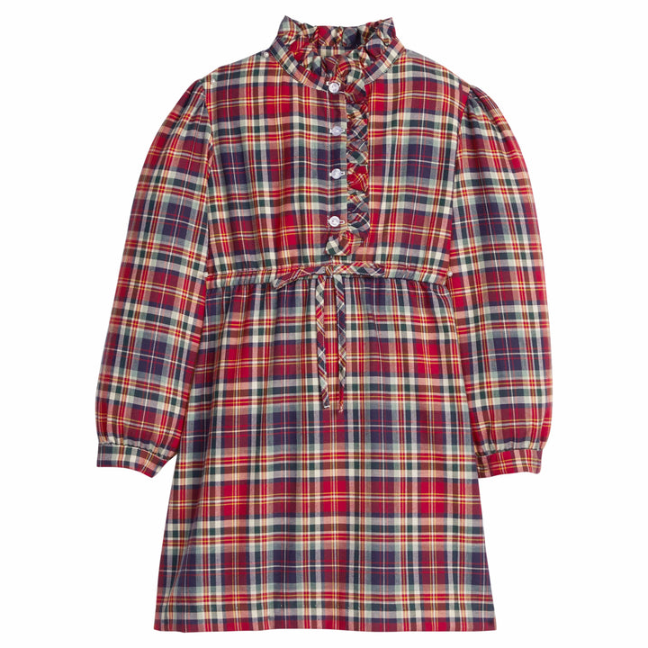 Girls Ruffled Shirt Dress in Highlands Tartan Little English Girls Ruffled Shirt Dress in Highlands Tartan Little English
