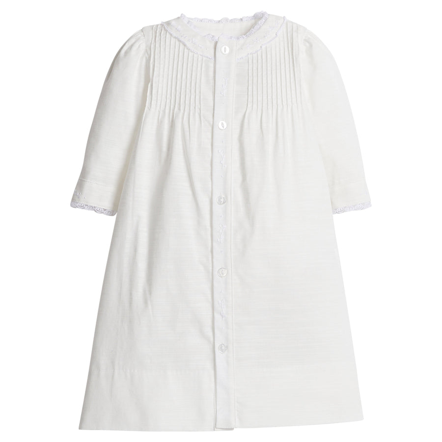 newborn white cotton dress Tessa Newborn Gown at Baby Beau & Belle