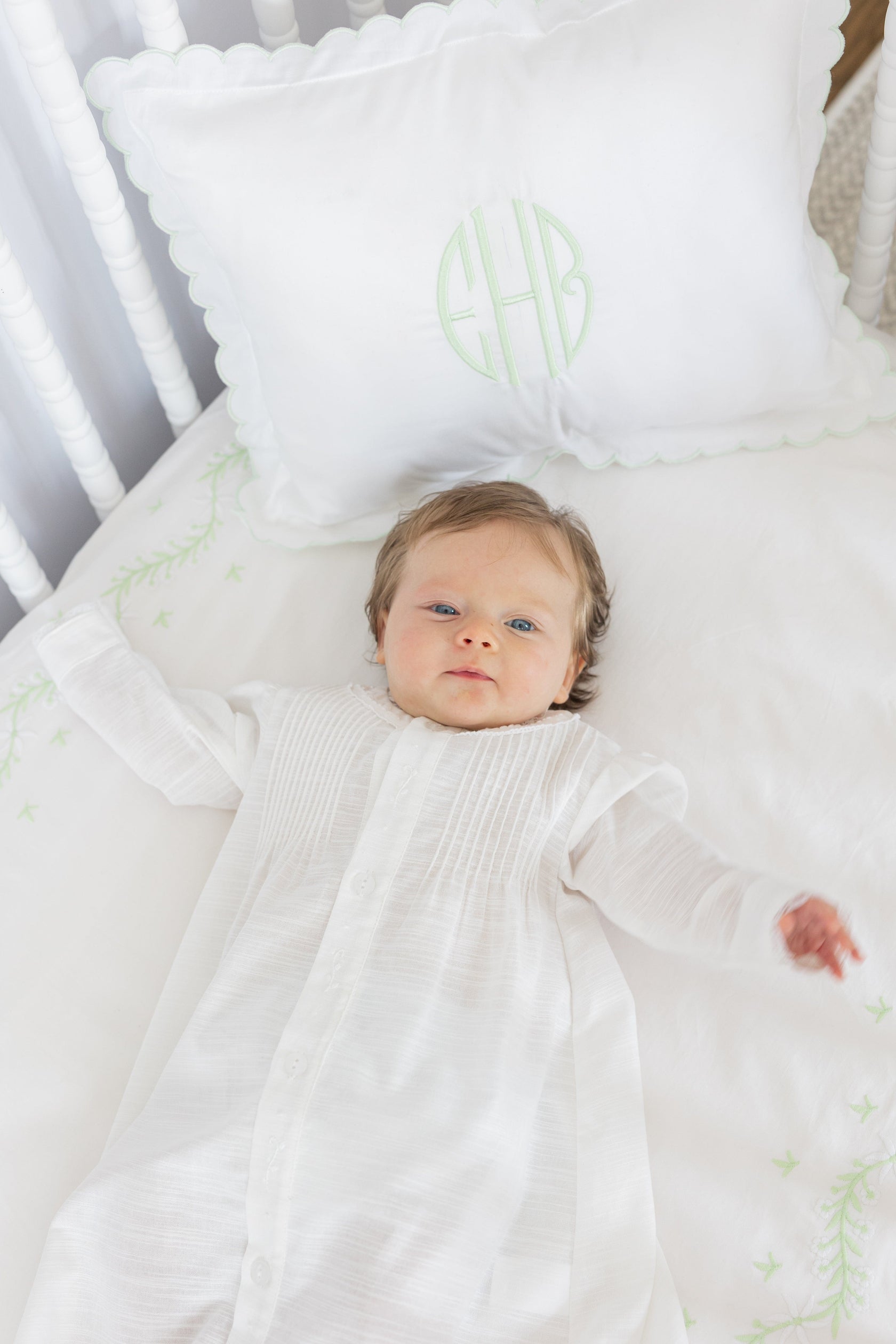 Meadow Green Gingham Crib Sheet