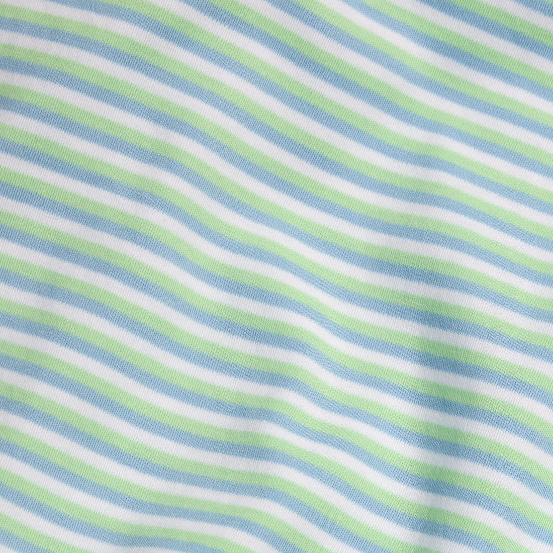 Little English blue green and white stripe knit fabric for spring