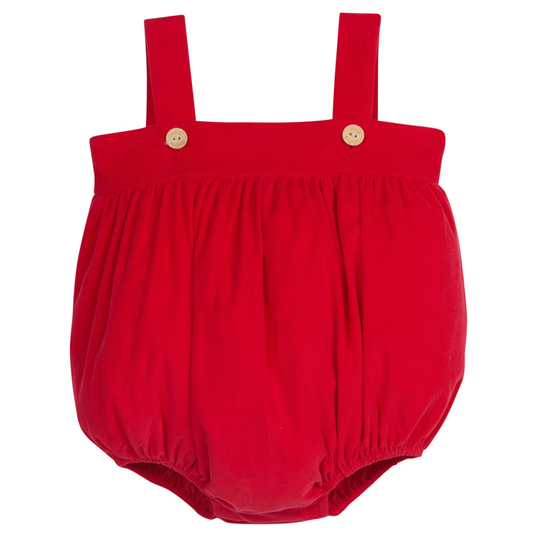 little english classic childrens clothing unisex red corduroy bubble with buttons at the straps