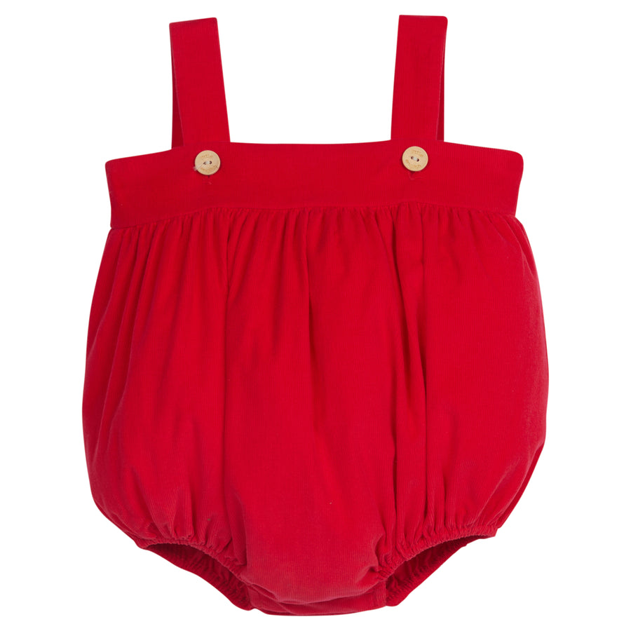 little english classic childrens clothing unisex red corduroy bubble with buttons at the straps