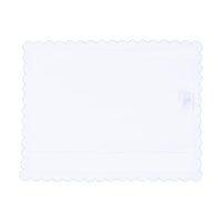 Little English baby pillow case with scallop edge trimmed in light green embroidery, nursery goods for baby
