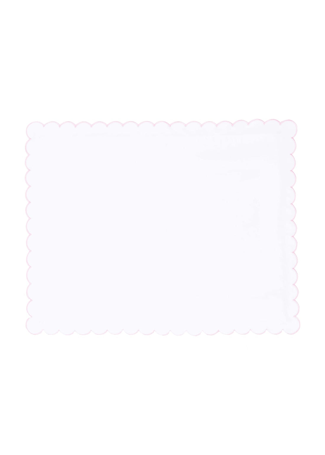 Little English baby pillow case with scallop edge trimmed in light pink embroidery, nursery goods for baby