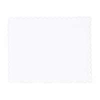Little English baby pillow case with scallop edge trimmed in light pink embroidery, nursery goods for baby