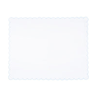 Little English baby pillow case with scallop edge trimmed in light blue embroidery, nursery goods for baby