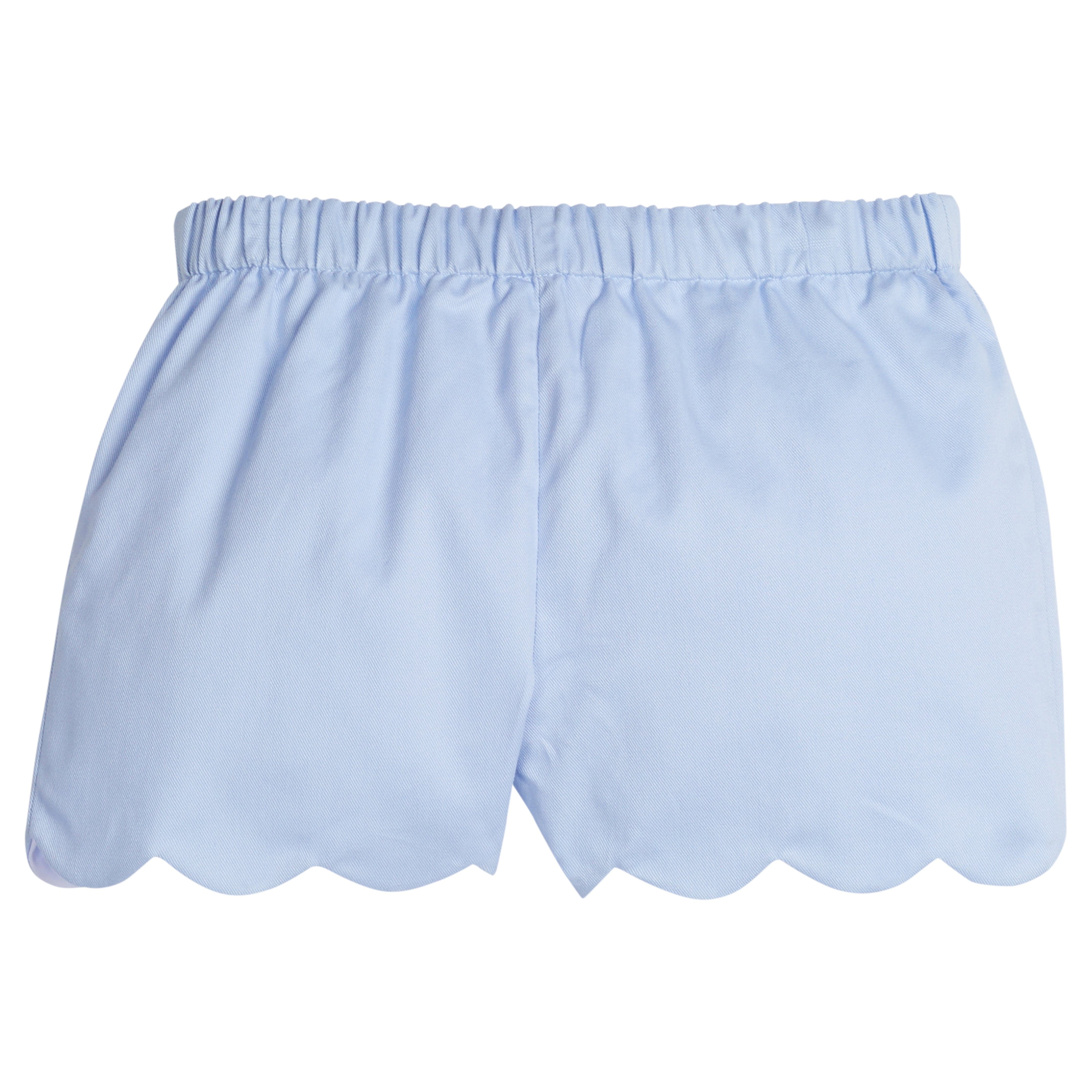 Girls Scallop Shorts in Breeze Blue Twill – Little English