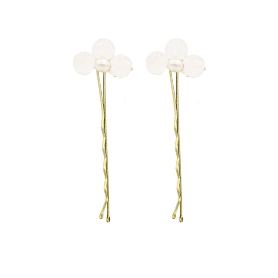 Little English and Hazen and Co jewelry girl's white jade bobby pin set