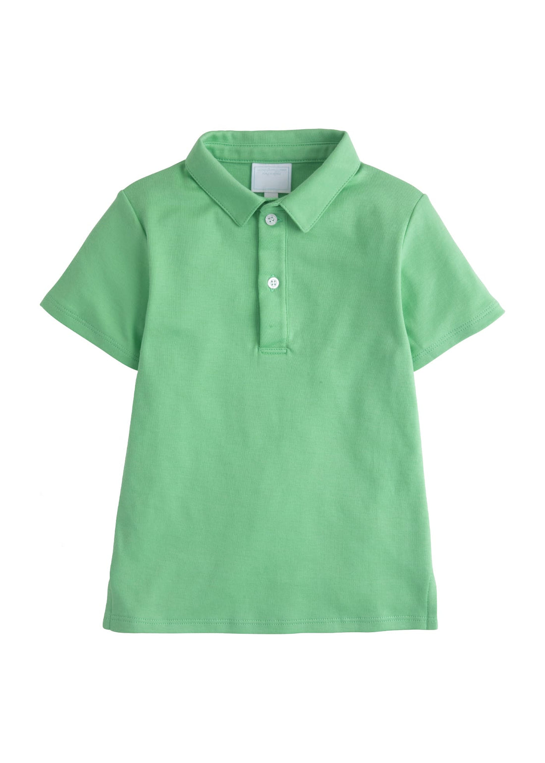 Little English soft cotton polo for boys, solid green short sleeve polo, classic kids clothing