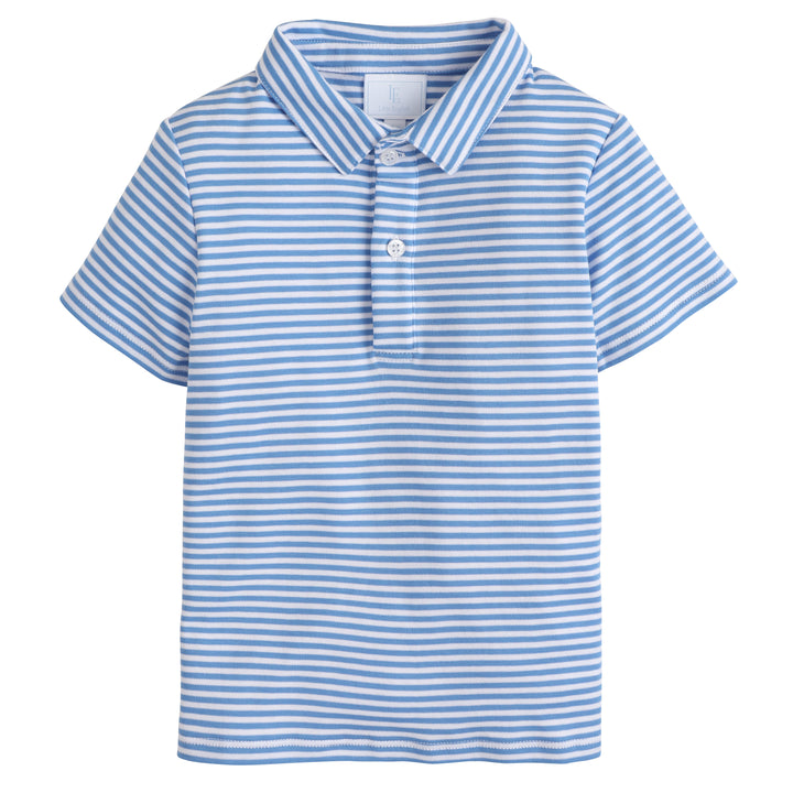 Little English classic boy's polo for spring, traditional short sleeve soft cotton polo in regatta stripe