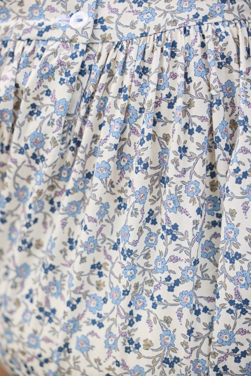 Smocked Bridget Bubble - Wisteria Floral