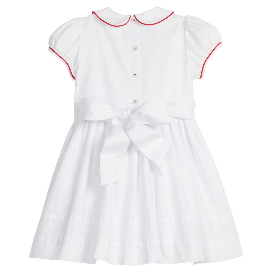 little english classic children's clothing white dress with bow in back for girls holiday 