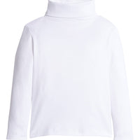 little english classic childrens clothing, unisex solid white cotton turtleneck for fall