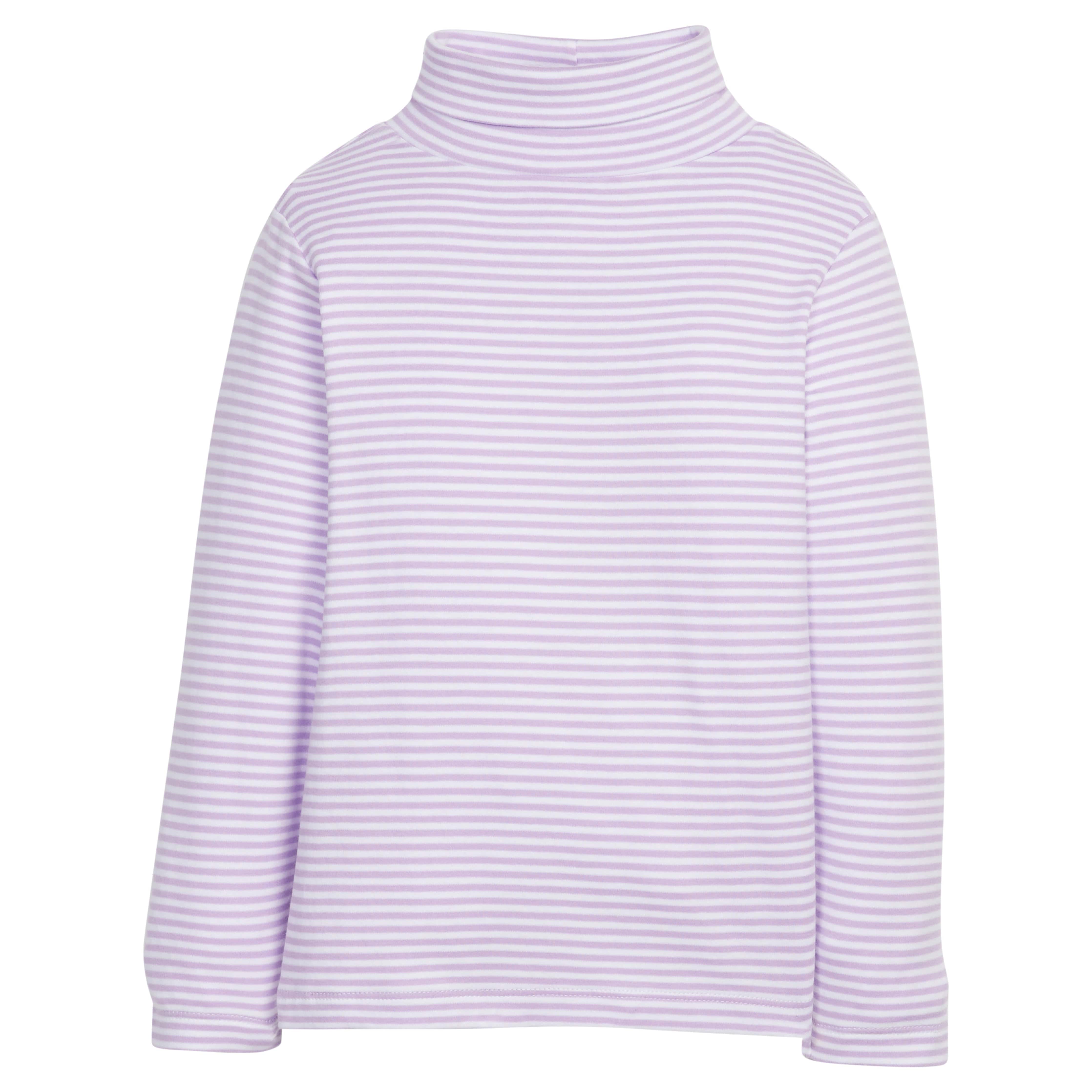 Little English | Lavender Striped Turtleneck - Kids Long