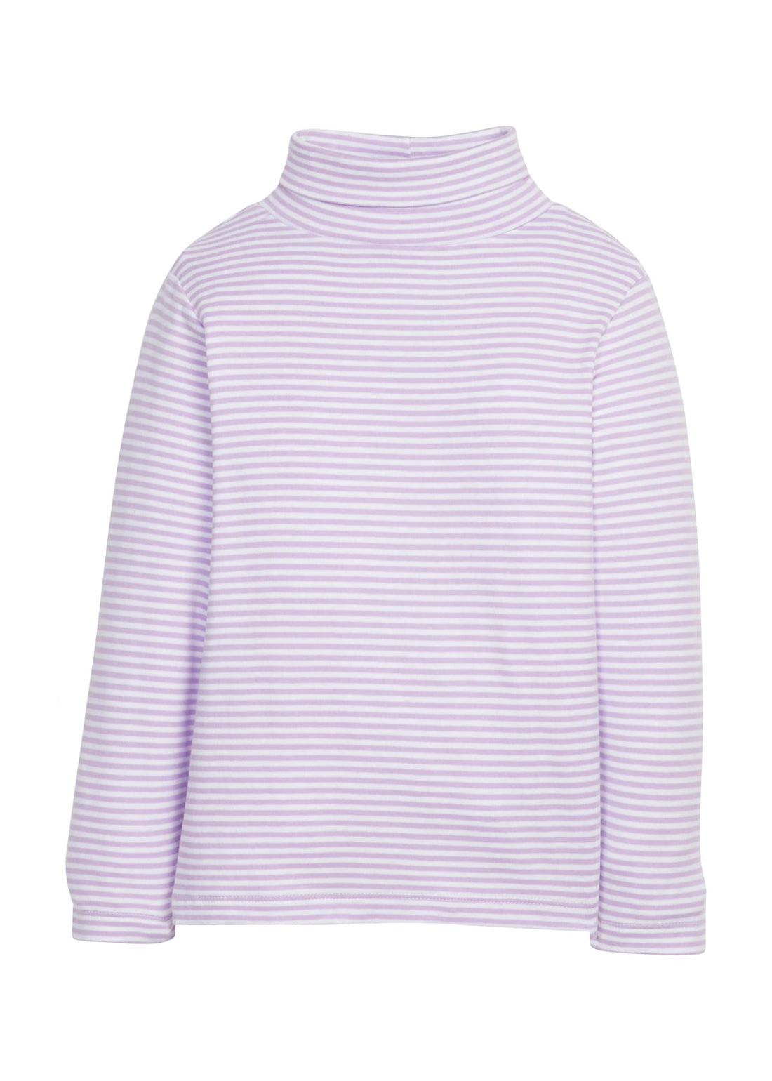 little english classic chidlrens clothing, lavender and white striped turtleneck for girls