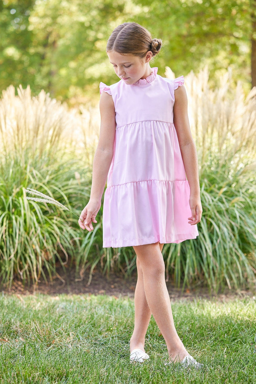 Girls Tiered Charleston Dress in Light Pink Little English Girls Tiered Charleston Dress in Light Pink Little English