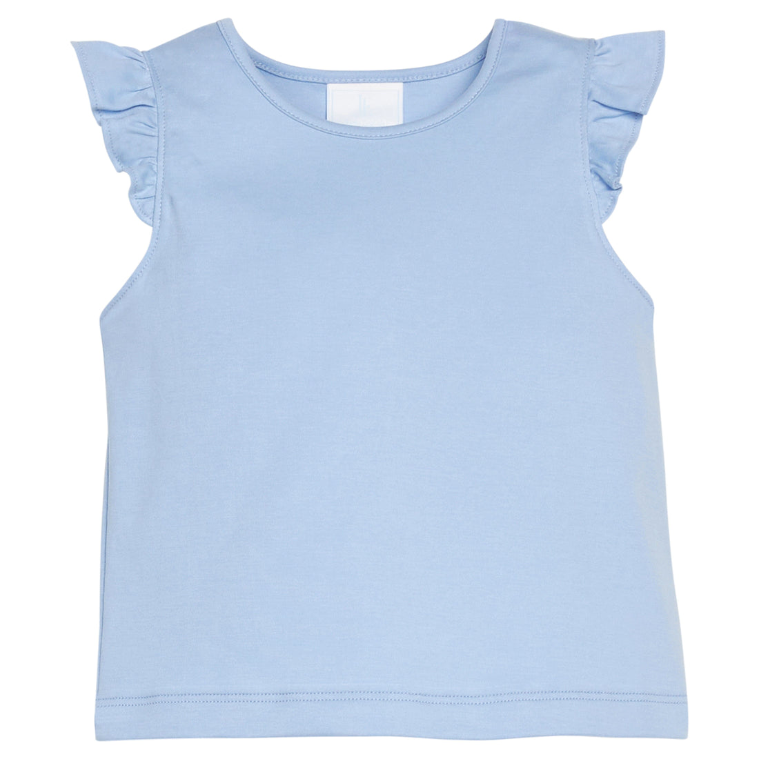 Little English classic tilly tank in light blue with flutter sleeves, for little girl 