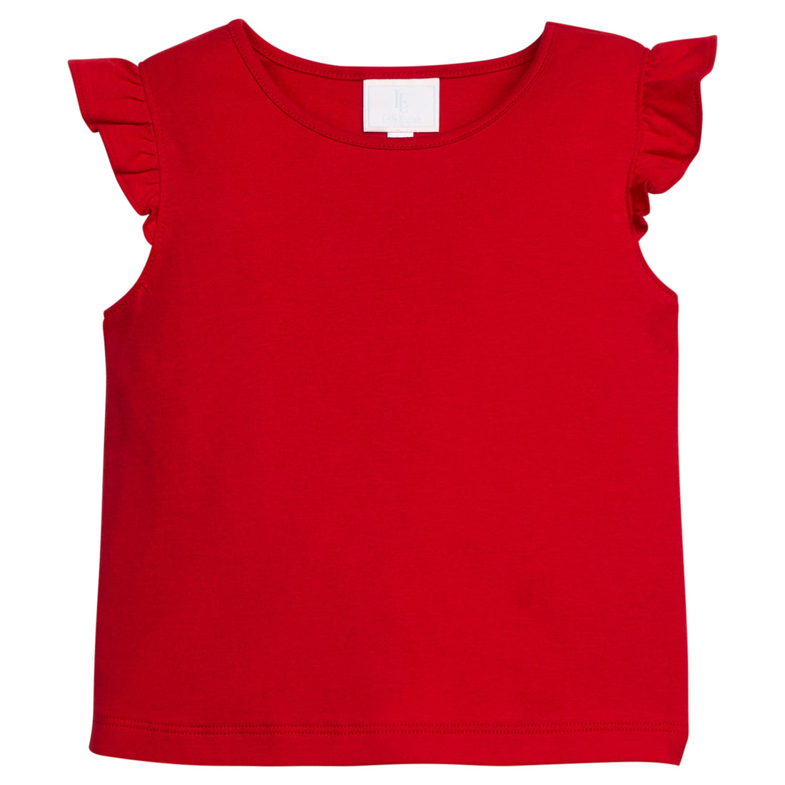 Little English classic tilly tank in red with flutter sleeves, for little girl 