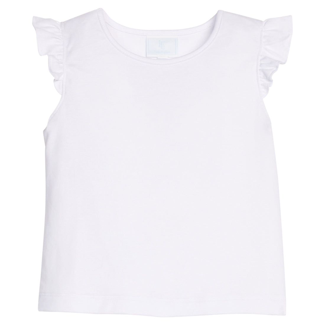 Little English classic tilly tank in white with flutter sleeves, for little girl 