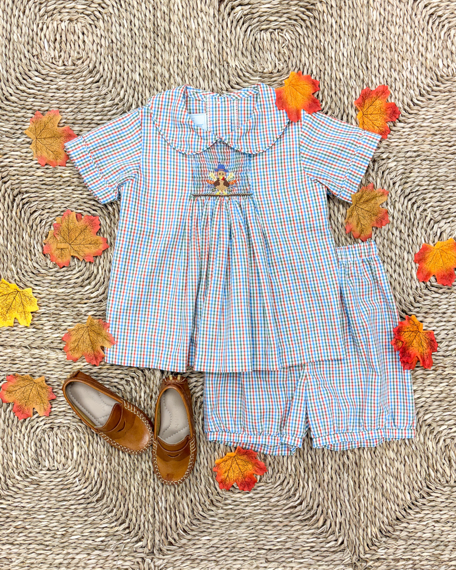 Chest Smocked Short Set - Turkey