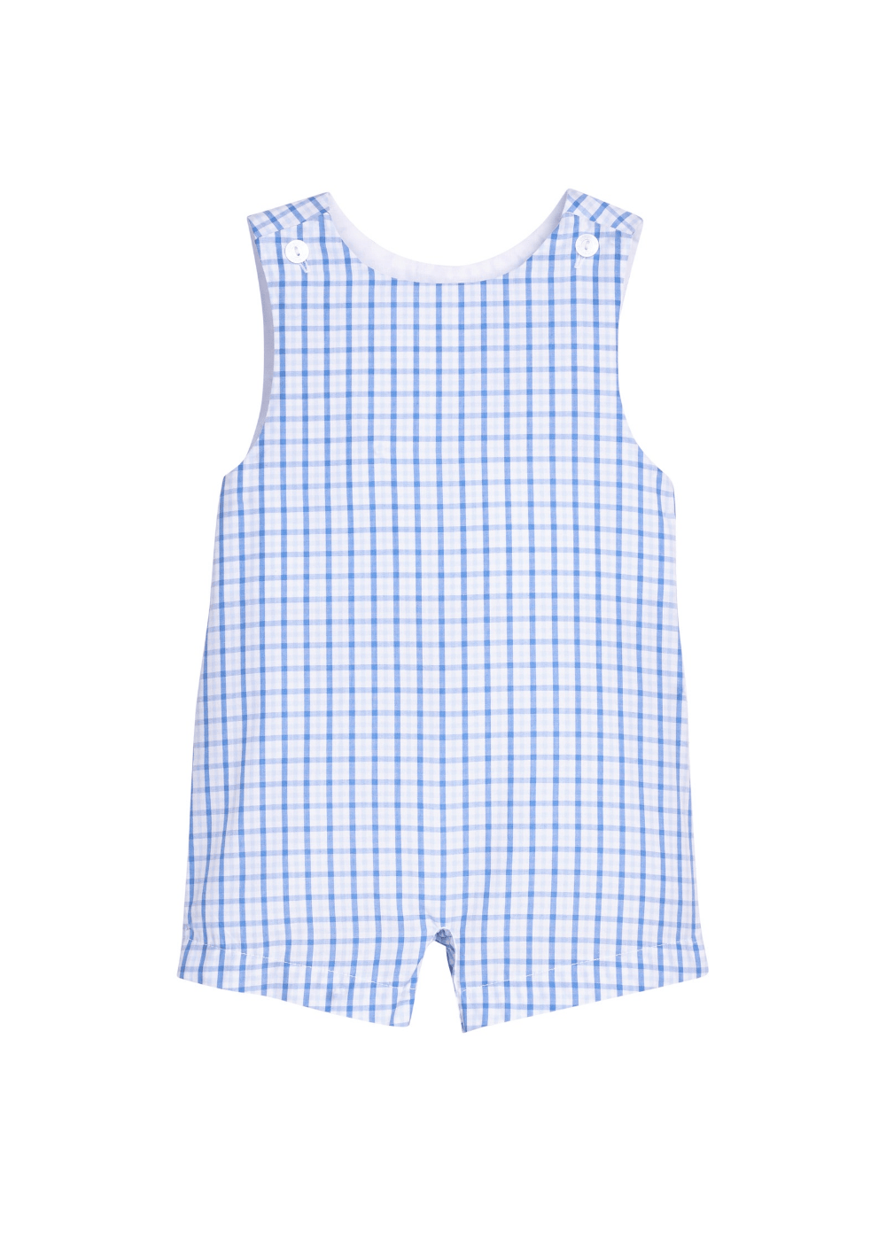 Little English toddler boys john john with vintage cut leg opening in multi blue plaid
