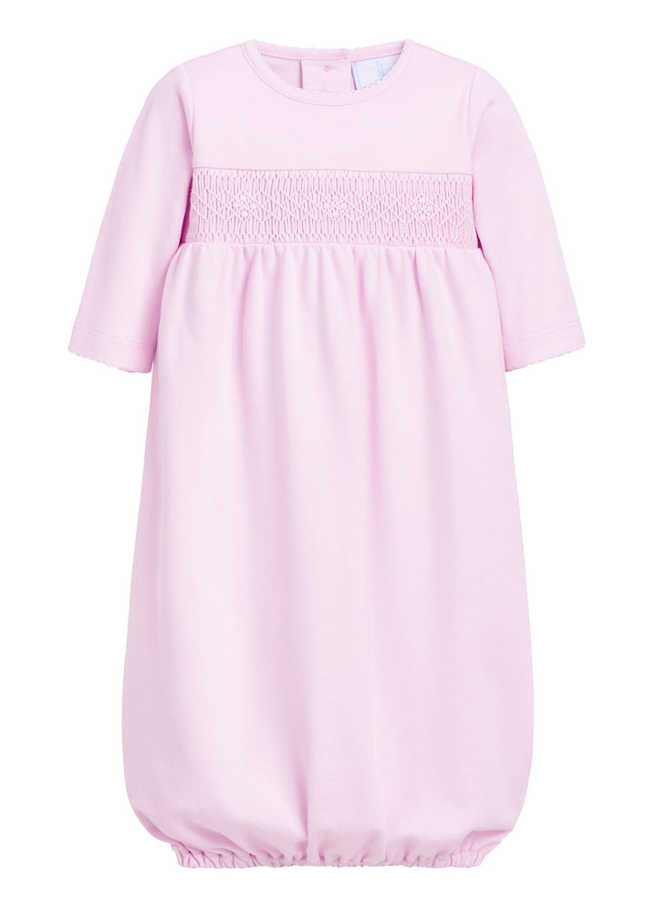 Little English | Pink Smocked Newborn Gown