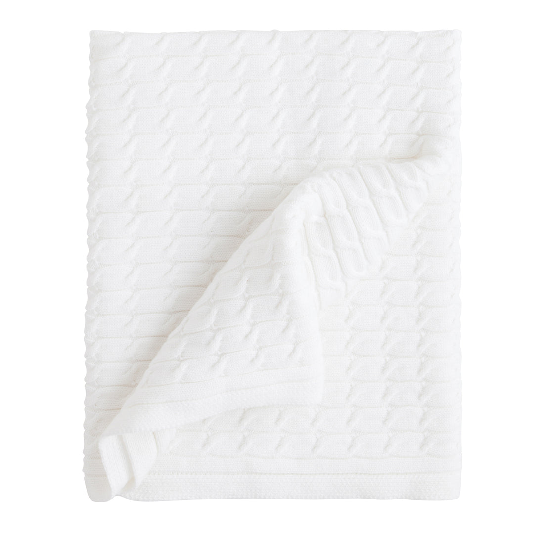 Cable Knit Blanket - White, Little English, classic children&