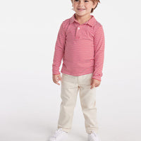 classic childrens clothing boys long sleeve polo in red and white stripe