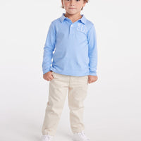 classic childrens clothing boys long sleeve polo in light blue