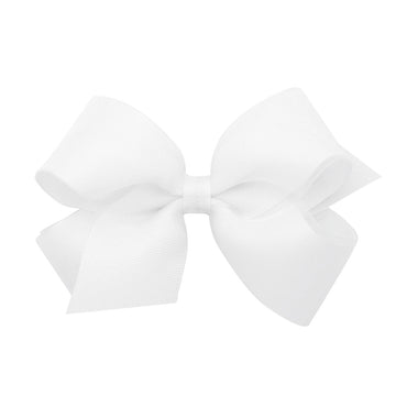 Little English extra small grosgrain organza hair bow in white