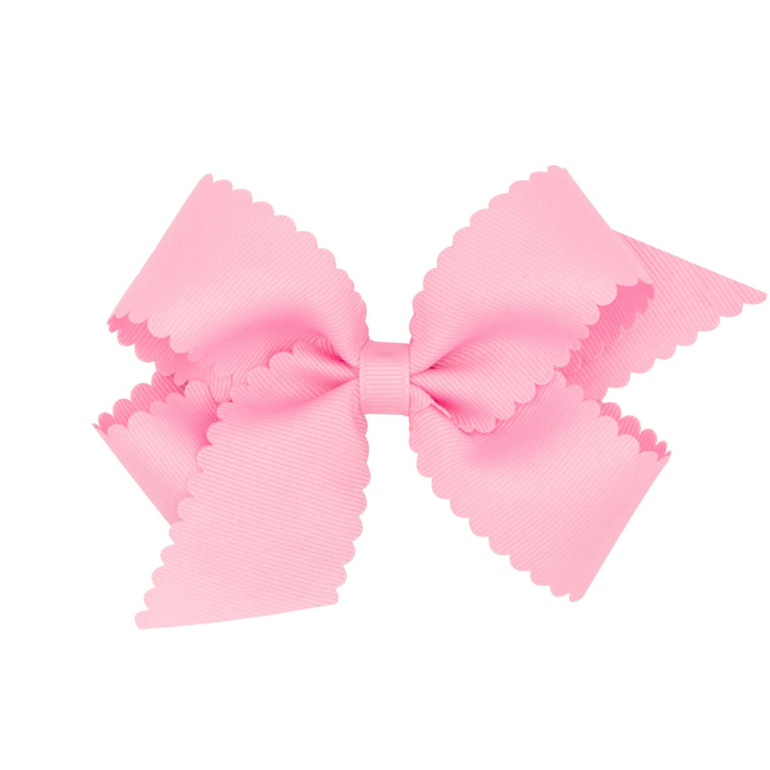 little english medium scallop hair bow in pearl pink 
