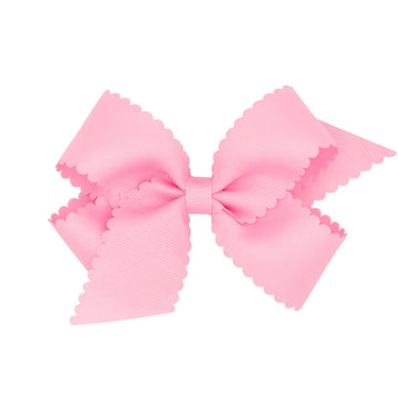 little english medium scallop hair bow in pearl pink 