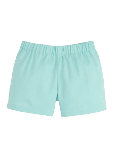 Little English classic aqua twill shorts with elastic waist 