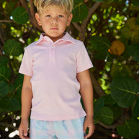 classic childrens clothing boys short sleeved polo in light pink